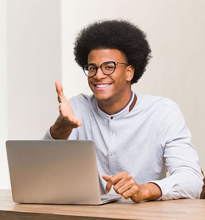 Professional at a laptop, representing rapid eLearning delivery